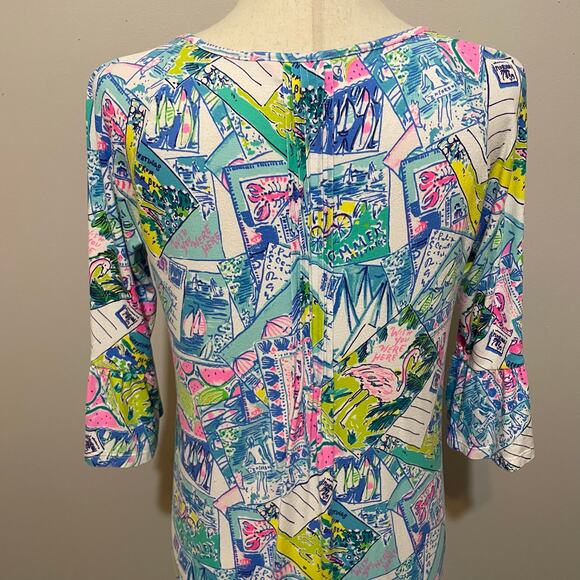 Lilly Pulitzer Women's Krysta Tunic Shift Dress Wish You Were Here size S Multi - Picture 9 of 15